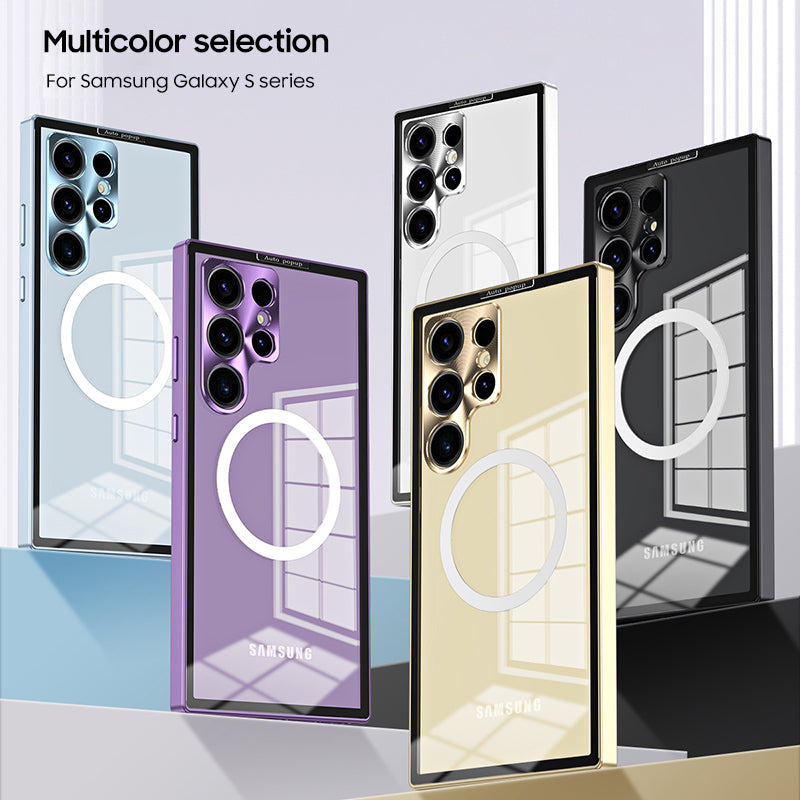 YUNKEY Metal Frosted Glass Magnetic Protective case for Samsung Galaxy S Series