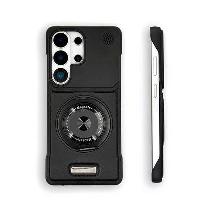 YUNKEY Samsung Semi-Enclosed Magnetic Phone Case with Rotating Stand
