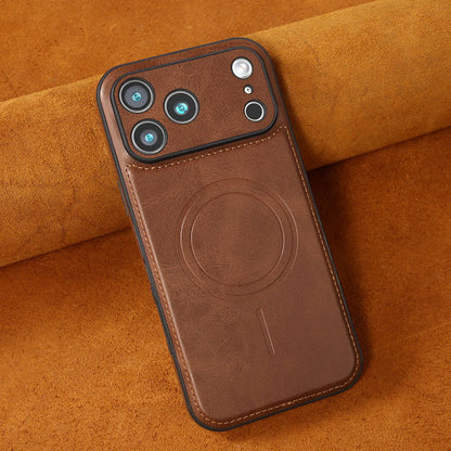 Leather Magsafe iPhone Case For iPhone 17 Series Coffee | PE260082