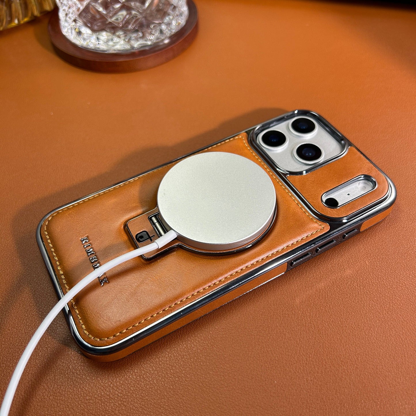 Leather Magsafe iPhone Case With Stand  For iPhone 17 Series Brown | PE260079