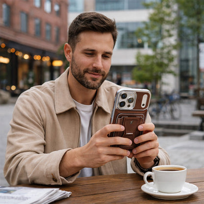 KIMOW Leather Phone Case With Card Holder For iPhone