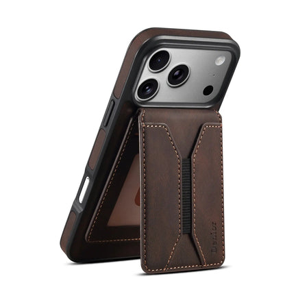 Leather Wallet iPhone Case  Magnetic Leather Card Holder Design (Brown)  | PE260072