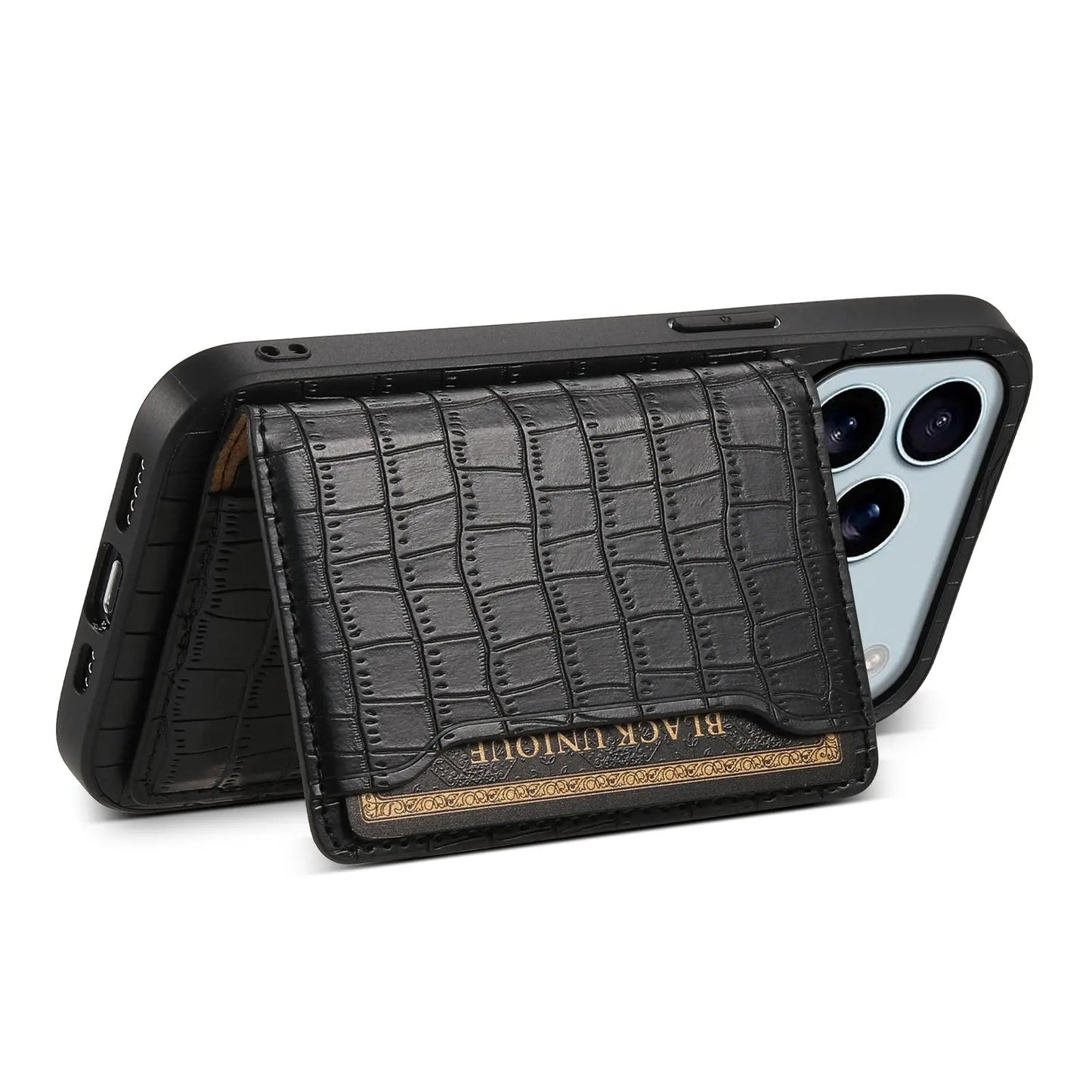 Wallet Phone Case With Card Holder for iPhone Black | PE260065