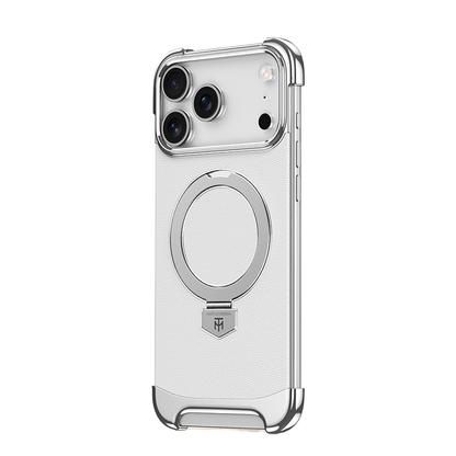 YUNKEY Magnetic Leather iPhone Case with Built-in Metal Stand
