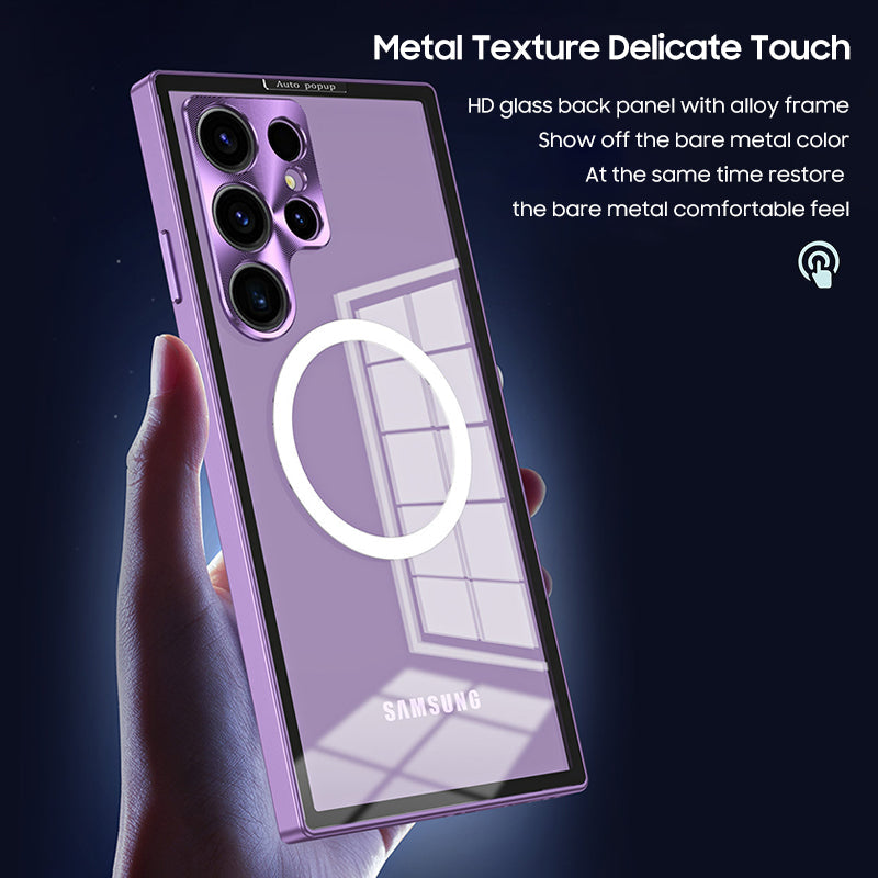 YUNKEY Metal Frosted Glass Magnetic Protective case for Samsung Galaxy S Series