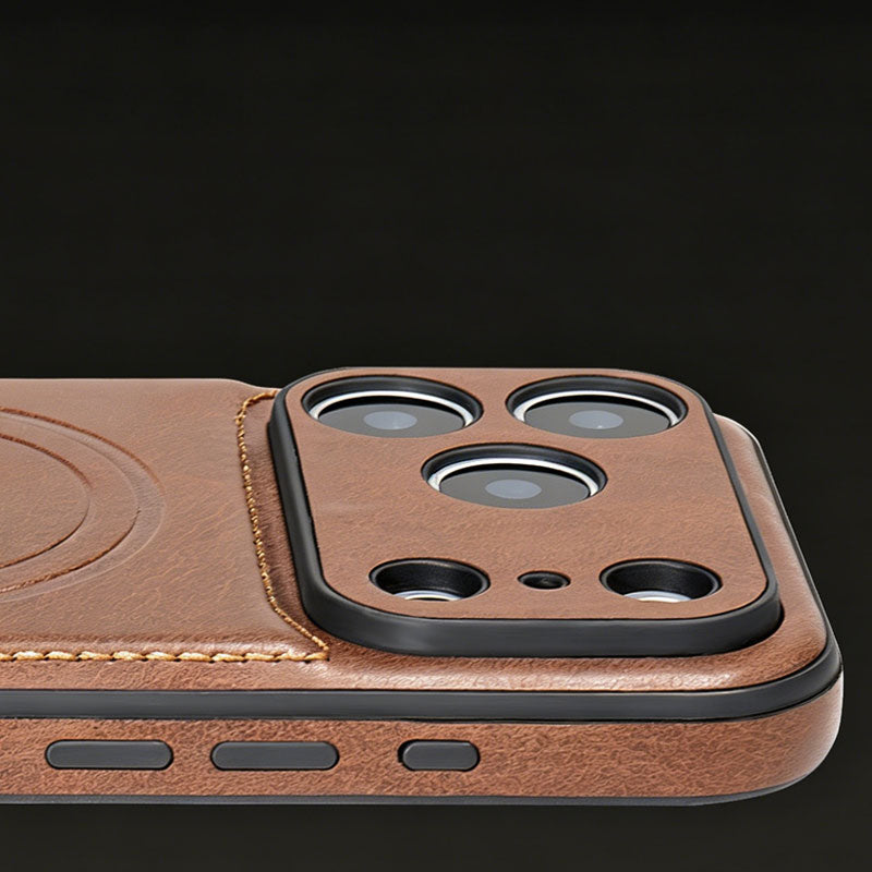Leather Magsafe iPhone Case For iPhone 17 Series Coffee | PE260082