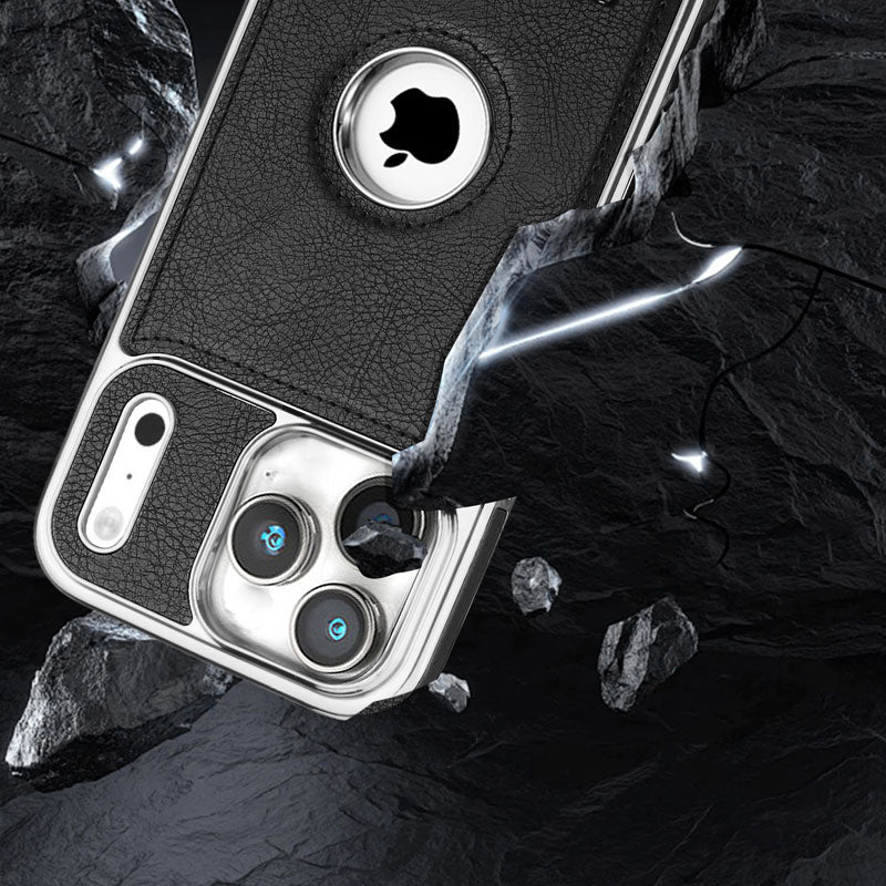 Learther iPhone Case With Stand For iPhone 17 Series Black | PE260081