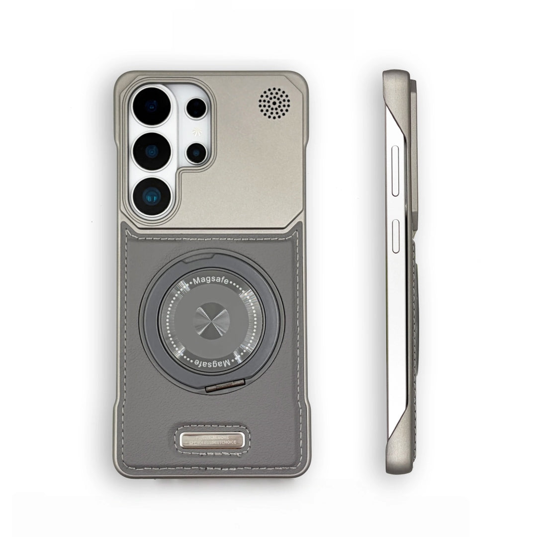 YUNKEY Samsung Semi-Enclosed Magnetic Phone Case with Rotating Stand