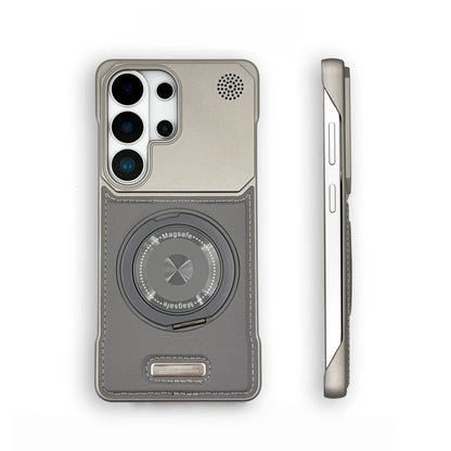 YUNKEY Samsung Semi-Enclosed Magnetic Phone Case with Rotating Stand