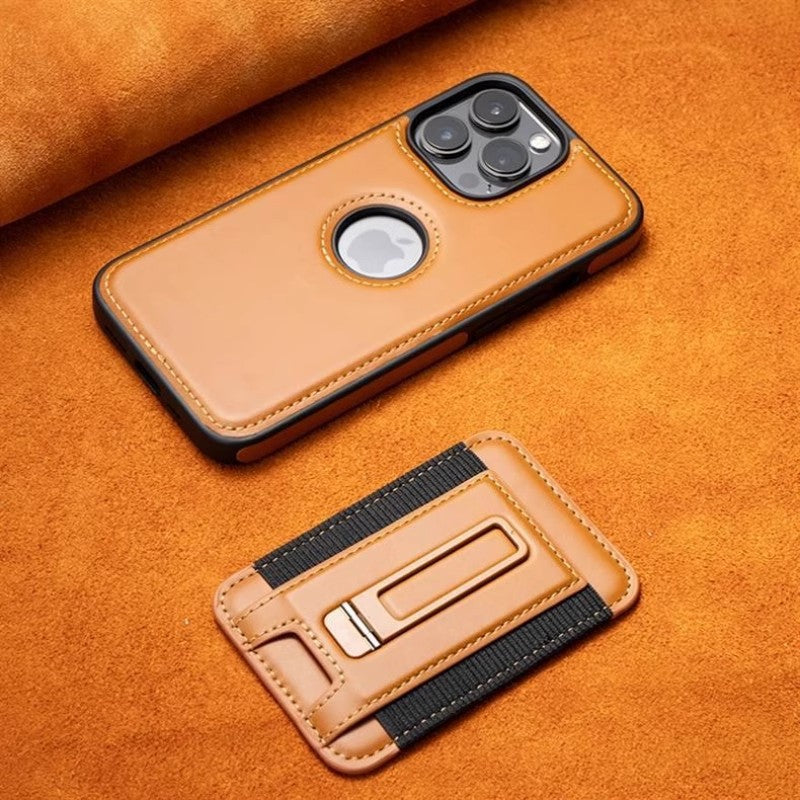 YUNKEY Premium Magnetic Leather Wallet Case For iPhone 14-17 with Detachable Stand