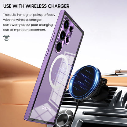 YUNKEY Metal Frosted Glass Magnetic Protective case for Samsung Galaxy S Series