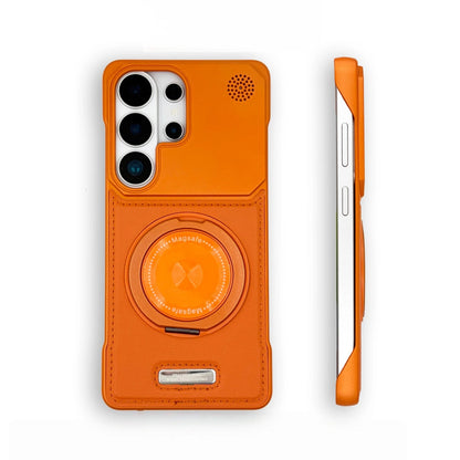 YUNKEY Samsung Semi-Enclosed Magnetic Phone Case with Rotating Stand
