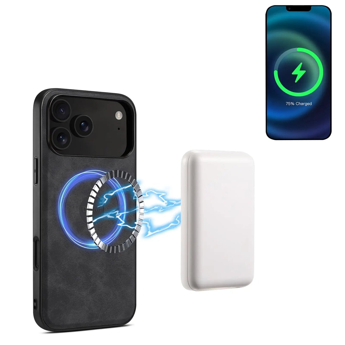 MagSafe Leather iPhone Case –  Full Protection (Black)  | PE260045