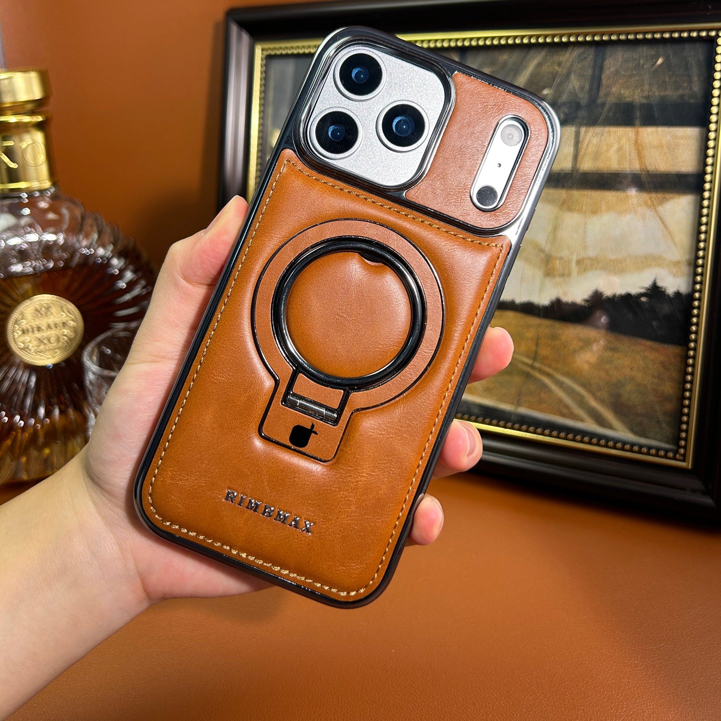Leather Magsafe iPhone Case With Stand  For iPhone 17 Series Brown | PE260079
