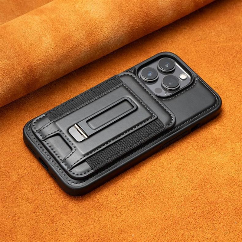 YUNKEY Premium Magnetic Leather Wallet Case For iPhone 14-17 with Detachable Stand