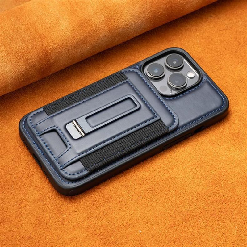 YUNKEY Premium Magnetic Leather Wallet Case For iPhone 14-17 with Detachable Stand