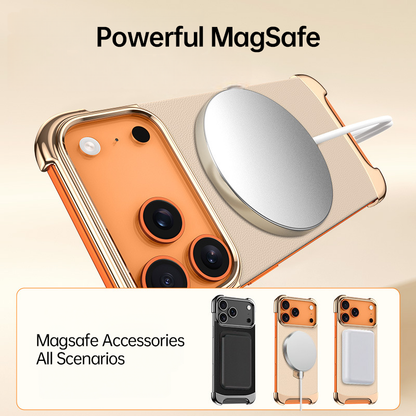 YUNKEY Magnetic Leather iPhone Case with Built-in Metal Stand