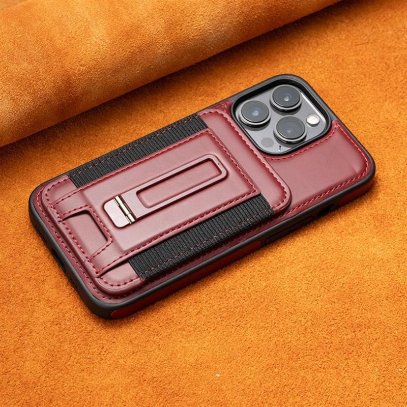 YUNKEY Premium Magnetic Leather Wallet Case For iPhone 14-17 with Detachable Stand