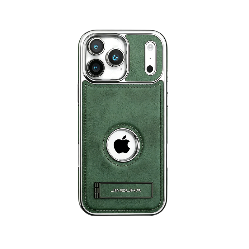 Learther iPhone Case With Stand For iPhone 17 Series Black | PE260081
