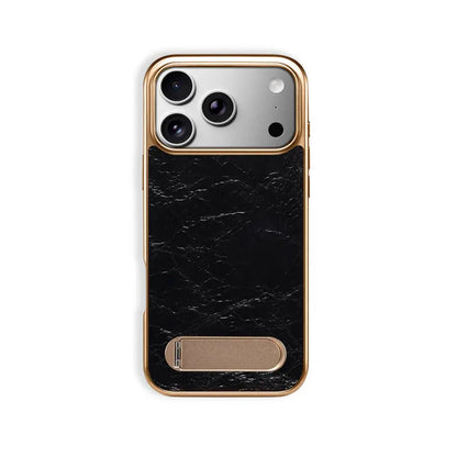 Leather iPhone Case with Stand  – Compatible with MagSafe (Black)  | PE260051