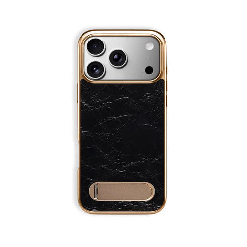 Leather iPhone Case with Stand  – Compatible with MagSafe (Black)  | PE260051
