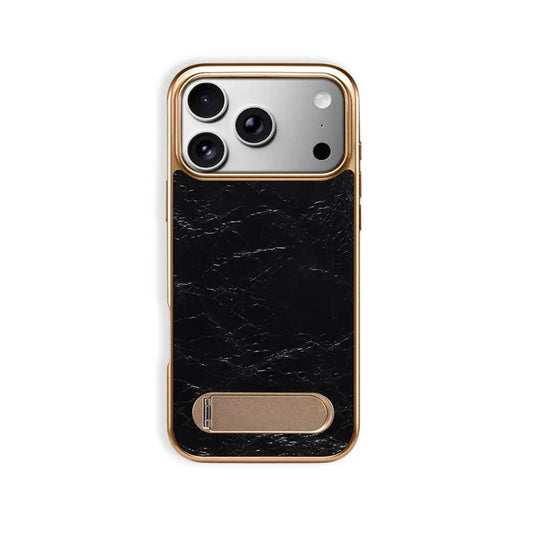 Leather iPhone Case with Stand  – Compatible with MagSafe (Black)  | PE260051
