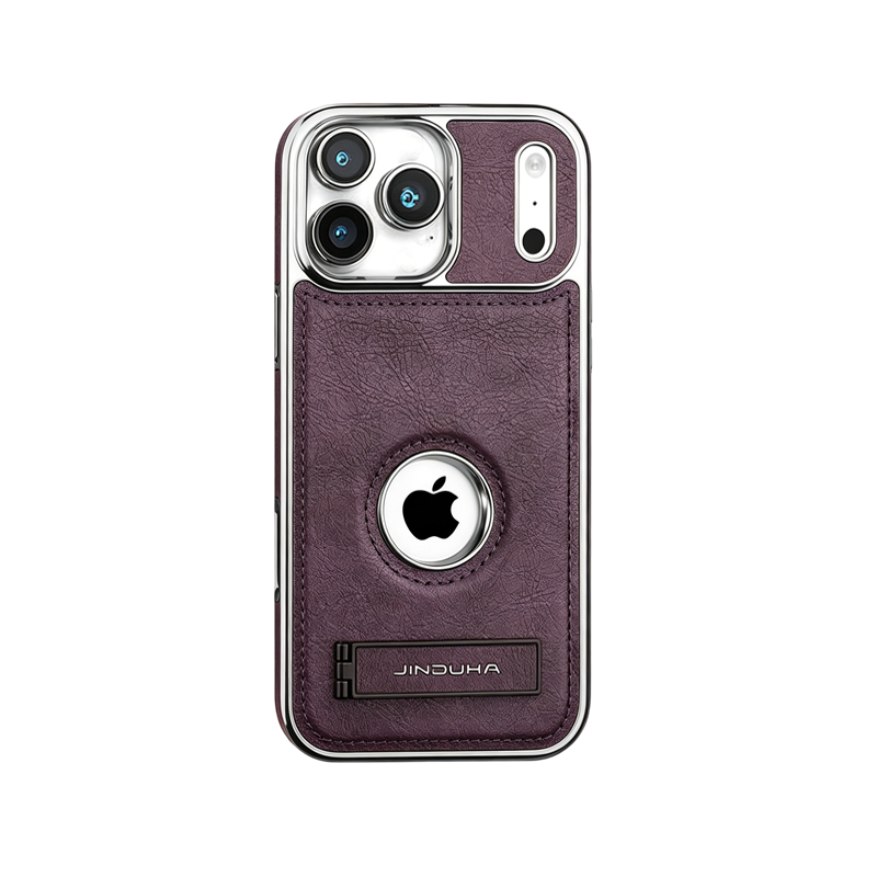 Learther iPhone Case With Stand For iPhone 17 Series Black | PE260081