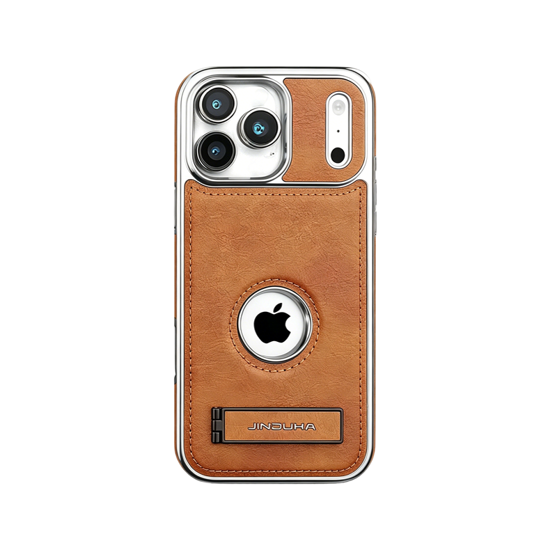 Learther iPhone Case With Stand For iPhone 17 Series Black | PE260081