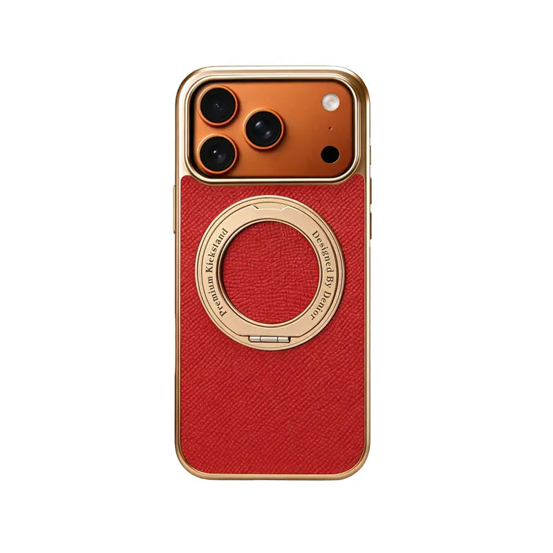 Leather iPhone Case with Grip – Full Protection (Orange)  | PE260050