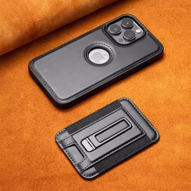 YUNKEY Premium Magnetic Leather Wallet Case For iPhone 14-17 with Detachable Stand