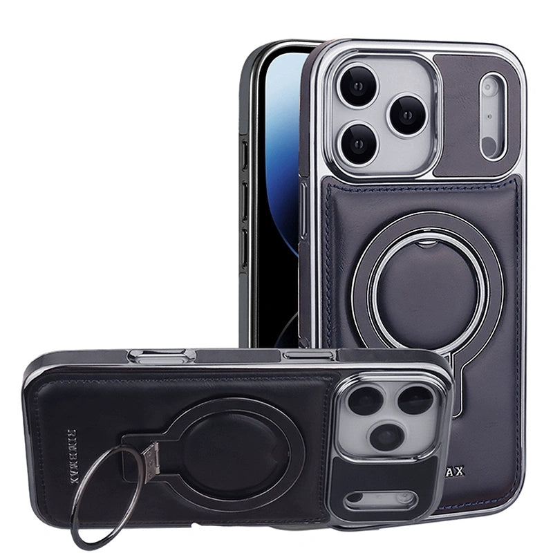 YUNKEY Luxury Premium Leather Magnetic Stand Case For iPhone Series