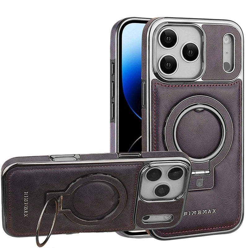 YUNKEY Luxury Premium Leather Magnetic Stand Case For iPhone Series