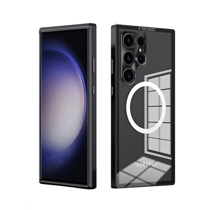 YUNKEY Metal Frosted Glass Magnetic Protective case for Samsung Galaxy S Series