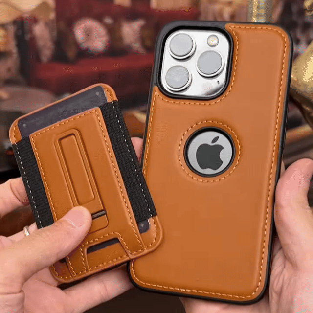 YUNKEY Premium Magnetic Leather Wallet Case For iPhone 14-17 with Detachable Stand