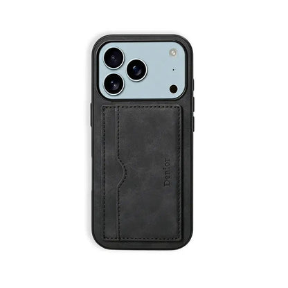 Leather Phone Case with Card Holder for iPhone (Black)  | PE260061