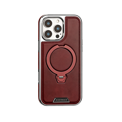 Magsafe iPhone Case With Stand Leather Style Coffee | PE260085