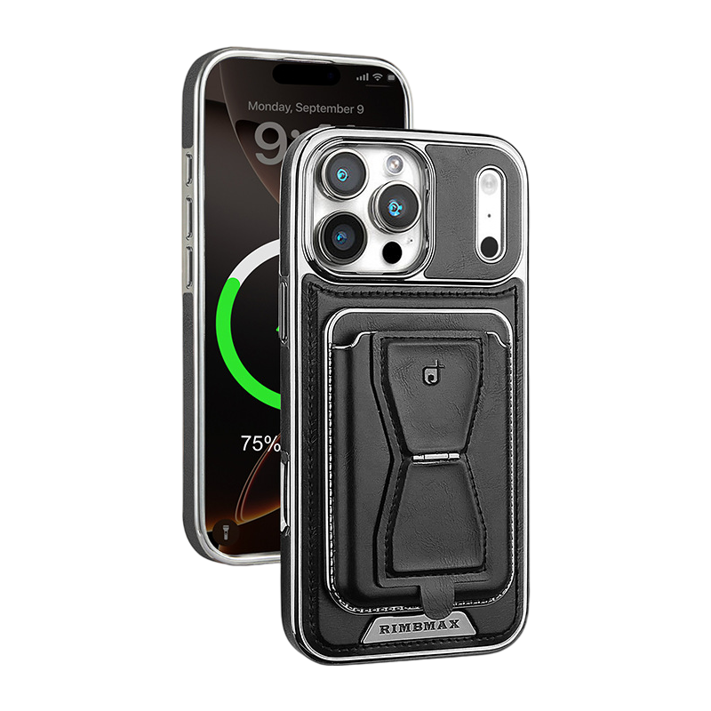 KIMOW Leather Phone Case With Card Holder For iPhone