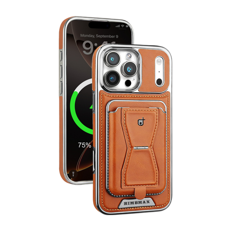 KIMOW Leather Phone Case With Card Holder For iPhone