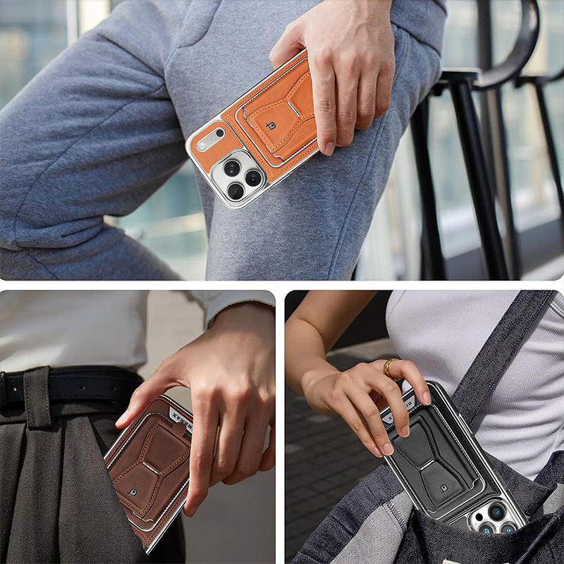 KIMOW Leather Phone Case With Card Holder For iPhone