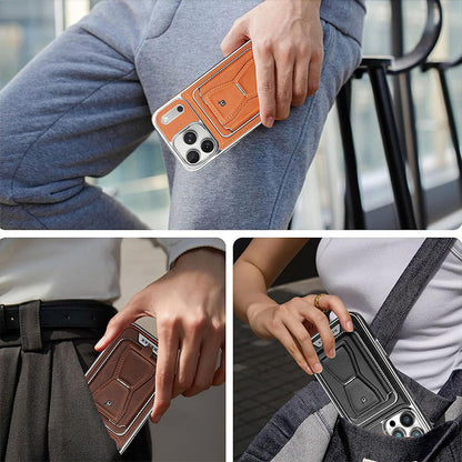 KIMOW Leather Phone Case With Card Holder For iPhone