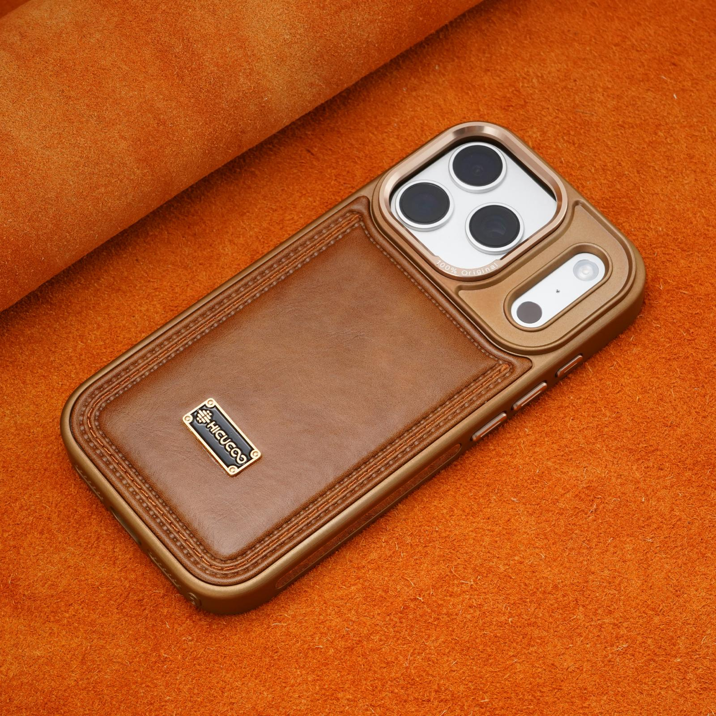 Yunkey iPhone 17 Series Faux Leather Lens Protective Case