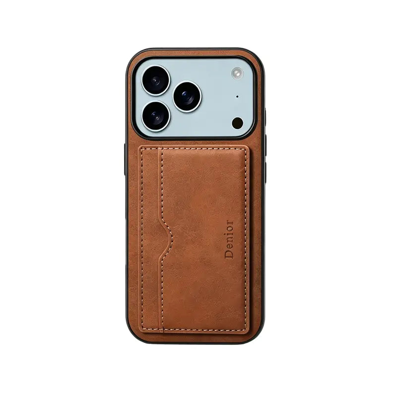 Leather Phone Case with Card Holder for iPhone (Black)  | PE260061