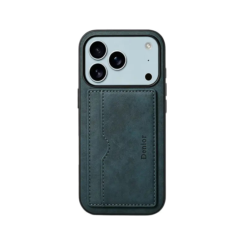 Leather Phone Case with Card Holder for iPhone (Black)  | PE260061