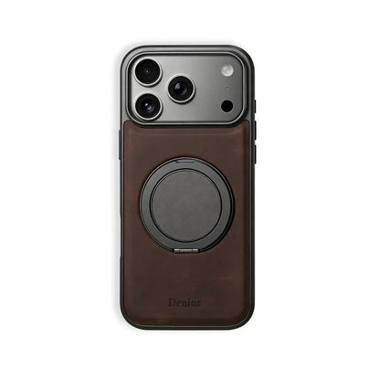 Leather iPhone Case with Stand Compatible With Magsafe (Brown)  | PE260046