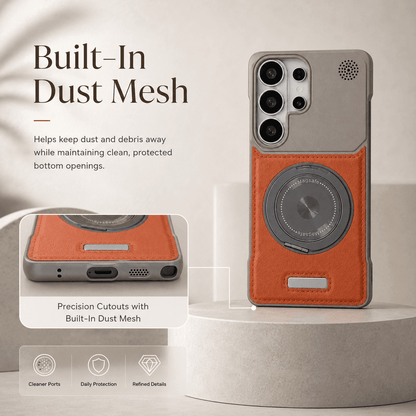 YUNKEY Samsung Semi-Enclosed Magnetic Phone Case with Rotating Stand