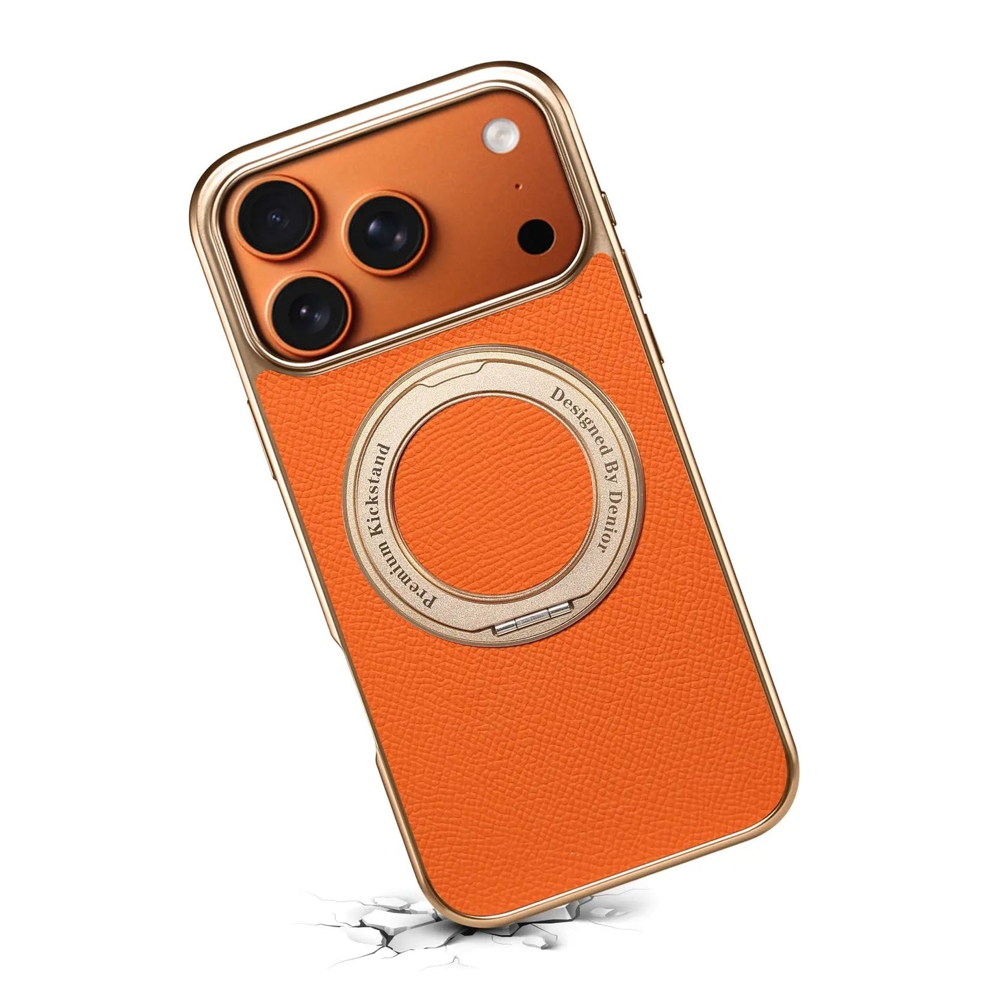 Leather iPhone Case with Grip – Full Protection (Orange)  | PE260050